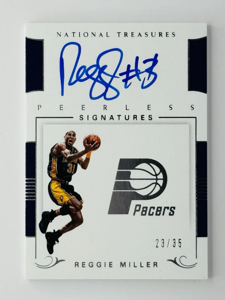 2017 National Treasures Reggie Miller Peerless Signatures Auto /35 Pacers Legend - Image 1 of 4