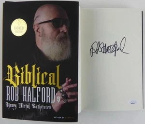 Rob Halford Signed Biblical Heavy Metal Scriptures 1st Ed Judas Priest Ozzy Iron - Picture 1 of 1