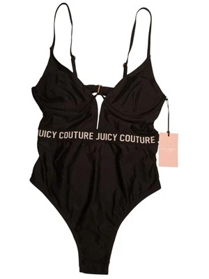 Traje de baño Juicy Couture 1 pieza negro con molde de aros talla mediana nuevo M nuevo con etiquetas $98 Foto 1 de 4