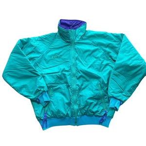 Vintage Columbia Reversible Thinsulate Jacket Teal Purple 80s /90s Ski Coat XL - Picture 1 of 7