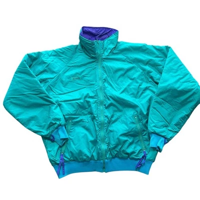 Vintage Columbia Reversible Thinsulate Jacket Teal Purple 80s /90s Ski Coat XL - Image 1 of 4