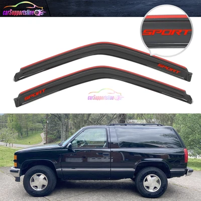 Para 88-98 Chevy GMC C/K cabina regular 95-99 Tahoe 2 puertas visera de ventana en canal 2 piezas Foto 1 de 4