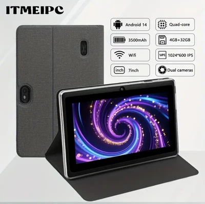 Tablet ITMEIPC IT-701A Android 14 Quad-Core 4GB 32GB 7" 1024*600 Doppia Fotocamera - Immagine 1 di 3