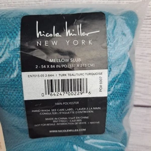 Nicole Miller 2er Set 54" x 84" Mellow Slub Fenstervorhänge Turk Teal Türkis - Bild 1 von 8