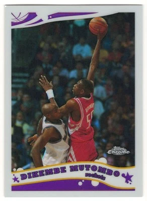 2005-06 TOPPS CHROME REFRACTOR #67 DIKEMBE MUTOMBO HOUSTON ROCKETS 266/999 - Image 1 of 2