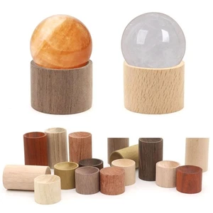 Cylindrical Crystal Ball Base Wooden Glassball Base Home Decoration - Picture 1 of 12