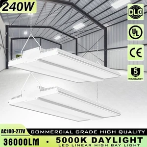 2PCS 240W LED Linear High Bay Light 36000LM 5000K Daylight Commercial Fixture US - Picture 1 of 9
