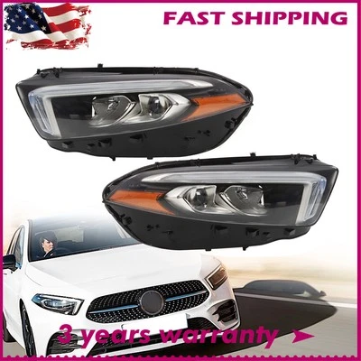Par de faros LED para Mercedes Benz W177 Clase A 2019 2020-2022 lado izquierdo y derecho Foto 1 de 4
