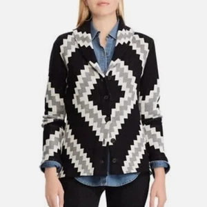 Chaps Aztec Shawl Collar Cardigan Sweater Size M Western Southwestern - Picture 1 of 8
