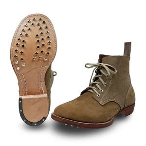Retro hochwertige WWII Militär Stil Leder Nagelsohle Stiefel Herren Geschenk Khaki - Bild 1 von 5