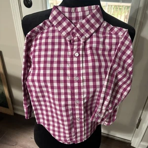 Camicia Kelly’s bambino a quadri taglia 2 ragazzo magenta e bianca a quadri - Foto 1 di 4