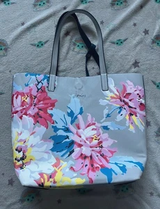 Joules Women’s Floral Flower Design Grey Tote Bucket Bag Handbag Shoulder - Picture 1 of 3