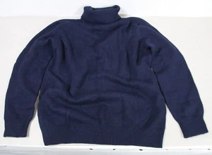 Nuevo con etiquetas Suéter de cuello alto tejido acanalado de lana Salvatore Ferragamo para hombre L (océano profundo) - Imagen 1 de 14