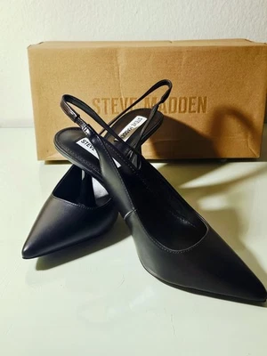 Steve Madden ÚLTIMO/LATE10S1 Negro | Tacón de charol | Zapatos de salón con cordones Talla 8,5 Foto 1 de 4