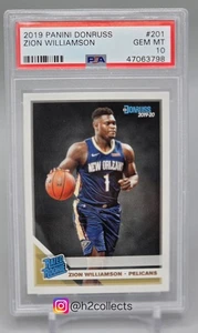 Zion Williamson RC ROOKIE 2019-20 Panini Donruss Basketball #201 PSA 10 Gem Mint - Bild 1 von 2