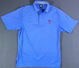 FootJoy Golf Camicia Uomo Polo Media Blu Tinta Unita Performance Elasticizzata CHS Devils - Foto 1 di 8