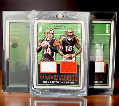 ANDY DALTON A.J VERDE 2017 PANINI CLASSICS COMBOS 2 CLR PARCHE DOBLE JERSEY/199!!️ Foto 1 de 3