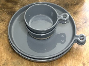 4 Pc Set Rachel Ray Cityscapes Stoneware 2 Soup Bowls & 2 Sammie Sandwich Plates - Picture 1 of 11