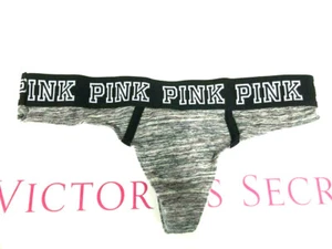 Tanga de altura extra baja con logotipo rosa de Victoria's Secret gris marga pequeña nueva con etiquetas - Imagen 1 de 2