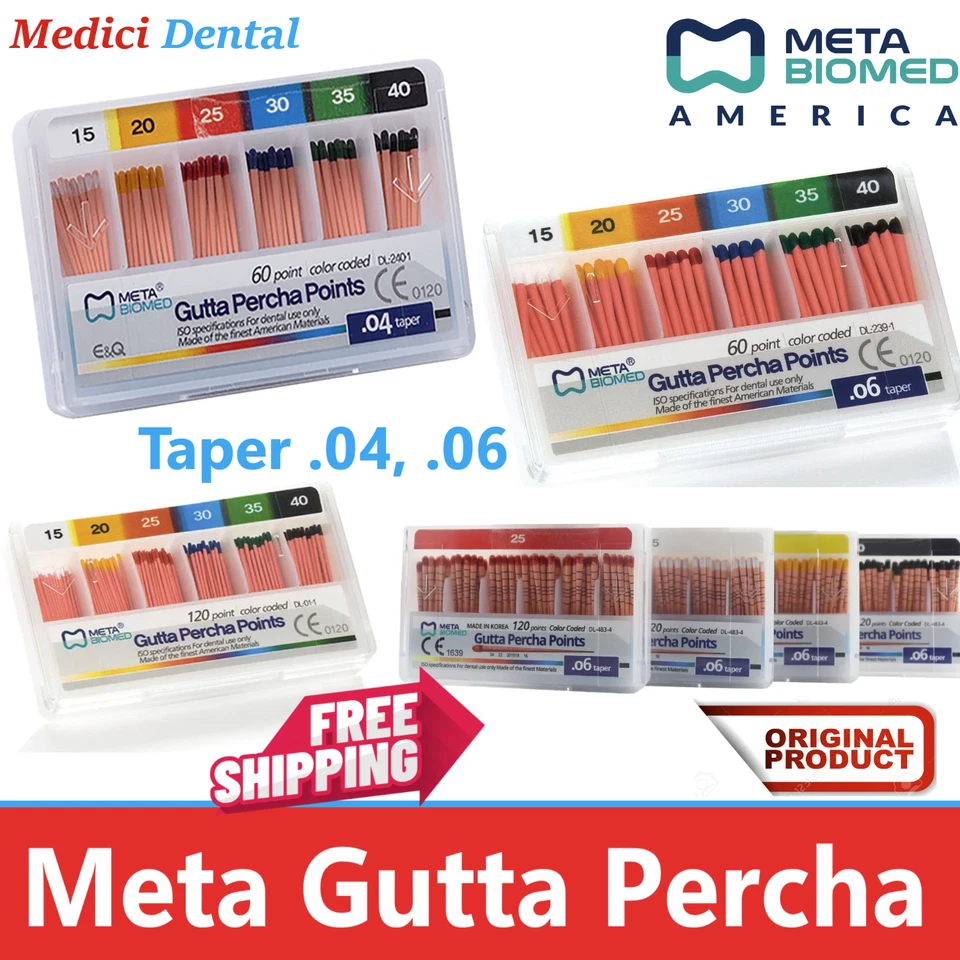 Gutta Percha Points Taper 0.4 / 0.6 /Standart, All Sizes Dental Endo Meta Biomed - Image 1 of 3