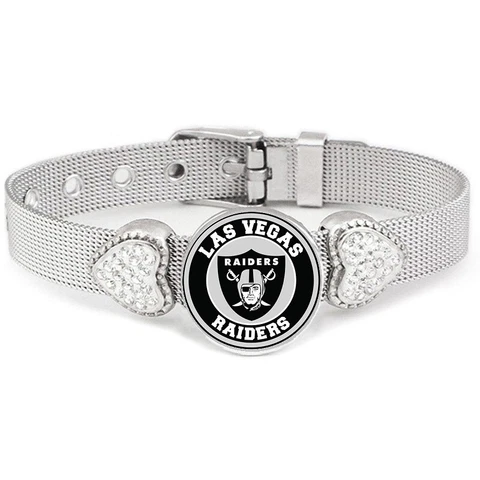 New Las Vegas Raiders Womens Adjustable Silver Bracelet Jewelry  GiftPk D26 Cover