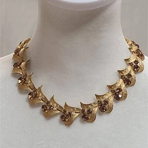 Vintage 50s Arthur Pepper Gold Tone Choker Necklace - Bild 1 von 7