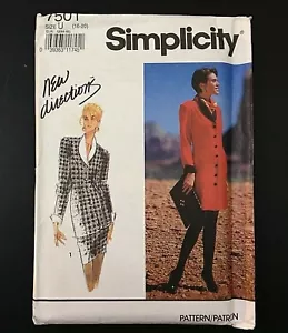Vestido Simplicity 7501 Misses o 2 piezas talla U 16 - 20 sin cortar nuevo stock antiguo - Imagen 1 de 4