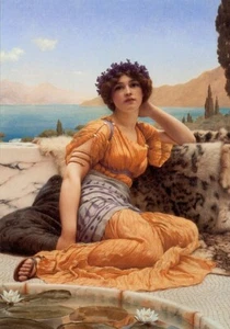 JOHN WILLIAM GODWARD *2X3 FRIDGE MAGNET* ARTIST PAINTING MODERN VIOLETS ROBE - Picture 1 of 2
