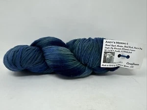 NWT Farmhouse Yarn Andy’s Merino II 200y Hand Dyed Cornflower Blue Green Worsted - Picture 1 of 4