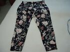 Belk's New Directions black rose print knit pajama pants, banded ankles, XL