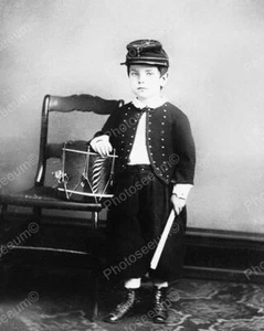 Drummer Boy 1874 Vintage 8x10 Photography Reprint - Picture 1 of 1