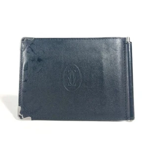 CARTIER Must de Line logo Wallet Money clip Leather Black - Foto 1 di 10