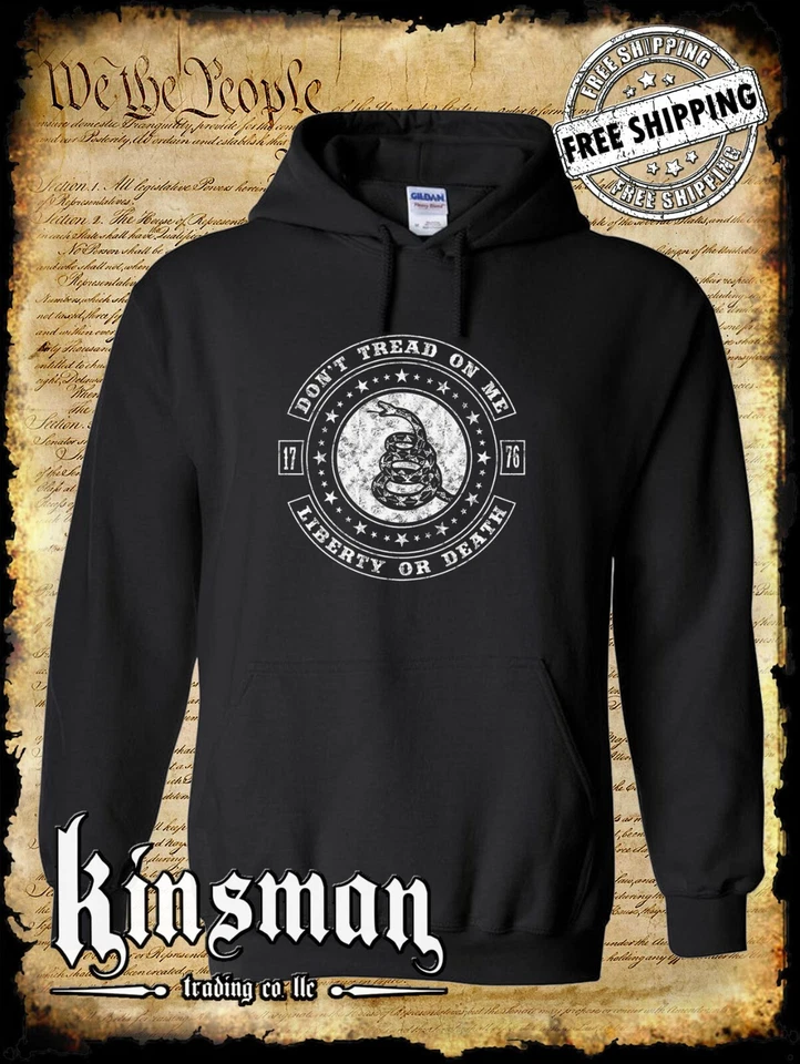 Don't Tread On Me LIBERTY or DEATH Rattlesnake Sudadera con Capucha/Sudadera Segunda Enmienda Foto 1 de 1