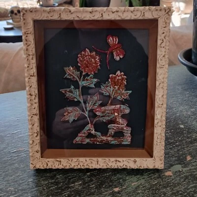 Cuadro floral con mariposa de las cuatro estaciones Foto 1 de 3