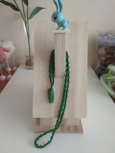 Small Green Jade Carved Cicada Amulet Lucky Pendant Bead Necklace-769-1 - Picture 1 of 7