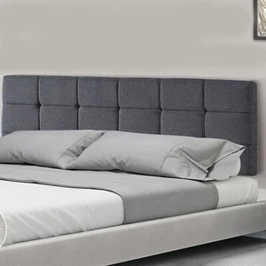 Linen Fabric King Bed Deluxe Headboard Bedhead Bedroom Furniture - Grey - Picture 1 of 6