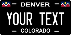 Denver Colorado Negro Blanco Matrículas Personalizadas Auto Bicicleta Motocicleta - Imagen 1 de 5