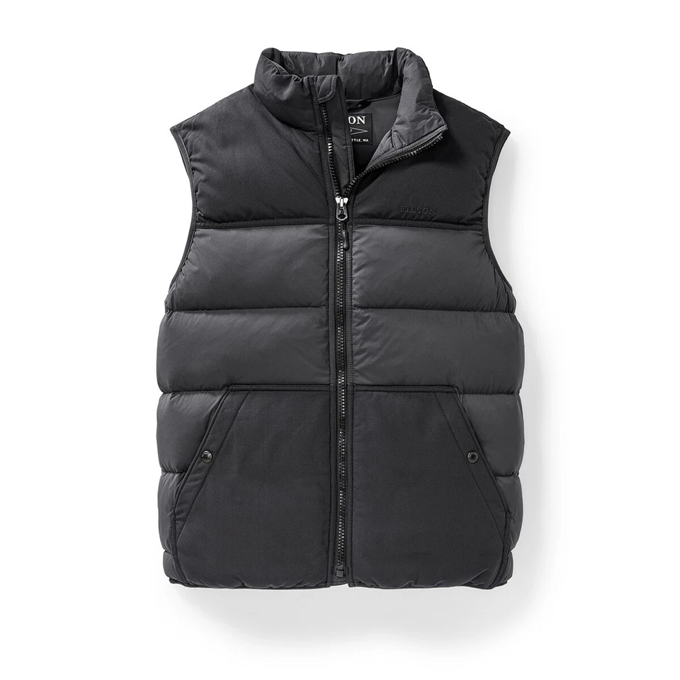 Filson Featherweight Down Vest - 20114888 - Faded Black Grey Gray Goose 850 CC - Image 1 of 4