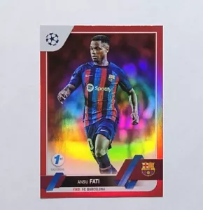 Ansu Fati Red Foil /5 1st Edition Color Match 2023 Topps UEFA #193 SSP Barcelona - Picture 1 of 6