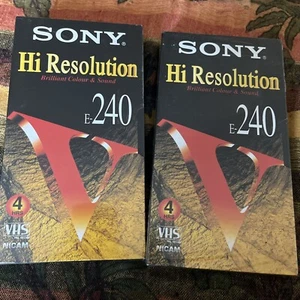 2 Sony E240 hohe Auflösung Videokassetten neu versiegelt VHS Kassette Leermedien - Bild 1 von 3