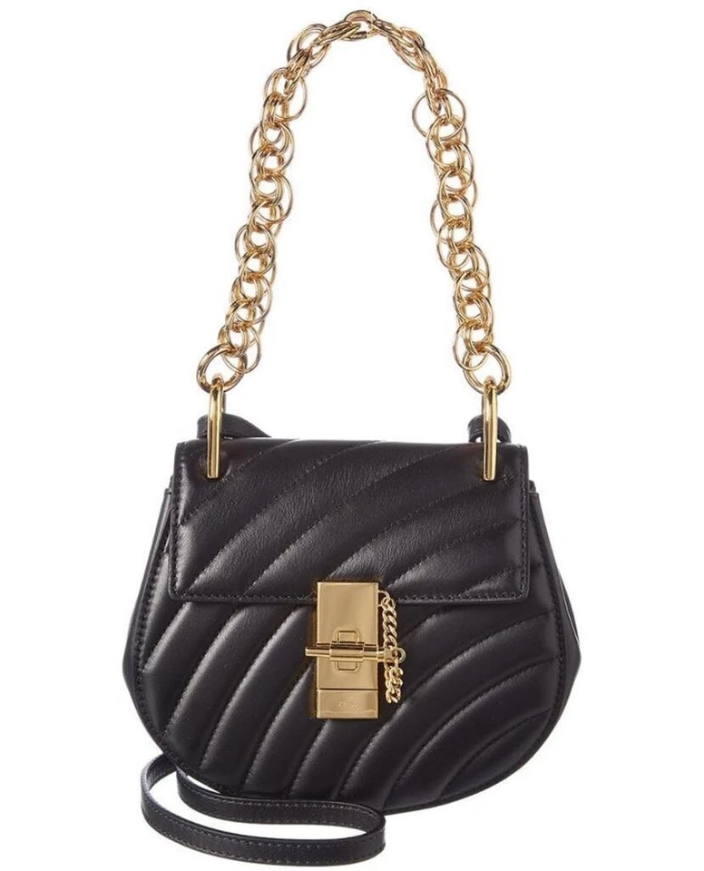 Bolso de Mano Chloe Drew, Cuero Acolchado Negro Foto 1 de 1