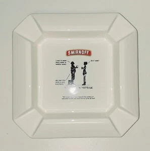 NOS 1999 Smirnoff Vodka White 7" Ashtray - Picture 1 of 4