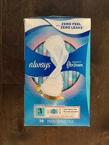 Always Infinity Feminine Pads with wings Size 3 Extra Heavy Absorb 28 Ct - Picture 1 of 3