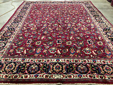 ANTIQUE ORIENTAL RUG 10x13 handmade RED VINTAGE WOOL HAND-KNOTTED carpet 10x14
