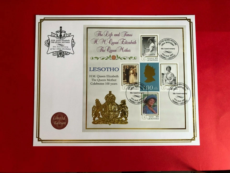 МИНИ-ЛИСТ LESOTHO 2005 FDC БОЛЬШОЙ КОРОЛЕВА МАТЬ 100-Й ДЕНЬ РОЖДЕНИЯ 01 ОГРАНИЧЕННЫЙ ВЫПУСК - Изображение 1 из 1