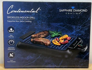 Continental Smokeless Indoor Grill Sapphire Diamond Coating New in Box - Picture 1 of 10