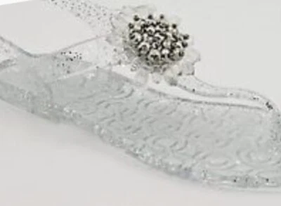 Novo Na Caixa Coach Hilda Sandálias Gelatina Glitter Prata Transparente 5 Sapatos Plástico A8634 - Imagem 1 de 4