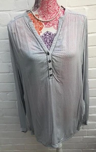 Cartoon Top Blouse Grey Lightweight Geometric Holiday UK Size 18 EUR 46 - Picture 1 of 8