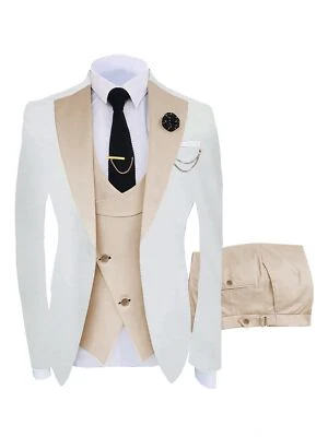 Para Hombres 3 Piezas Traje Formal Boda Novio Bestman Fiesta Esmoquin Traje Blazer + Chaleco + Pantalones Foto 1 de 2