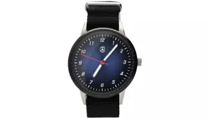 Original Mercedes-Benz Armbanduhr Uhr schwarz blau silber Herren - NEU - Bild 1 von 4